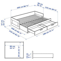 BRIMNES Day-bed / 2 drawers / 2 mattresses, black / Ågotnes firm,80x200 cm - best price from Maltashopper.com 59497343