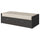 BRIMNES day-bed w 2 drawers/2 mattresses, black/Vannareid extra firm, 80x200 cm