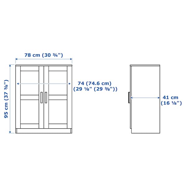 Ikea BRIMNES Mobile with doors - white 78x95 cm , 78x95 cm