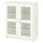 BRIMNES cabinet with doors, glass/white, 78x95 cm
