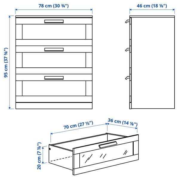 Ikea BRIMNES - 2-piece bedroom set, white,140x200 cm