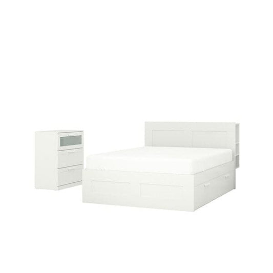 BRIMNES - 2-piece bedroom set, white, 140x200cm - best price from Maltashopper.com 69495678
