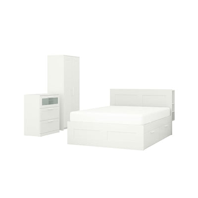 BRIMNES - 3-piece bedroom set, white,160x200 cm