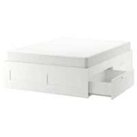 BRIMNES Bed frame with drawers - white/Leirsund 140x200 cm , 140x200 cm - best price from Maltashopper.com 99019661