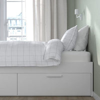 BRIMNES Bed frame with drawers, white / Lindbåden,90x200 cm , 90x200 cm - best price from Maltashopper.com 29499579