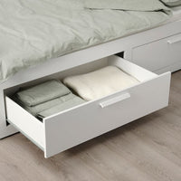 BRIMNES - Day-bed frame with 2 drawers, white, 80x200 cm - best price from Maltashopper.com 00228705