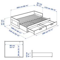 BRIMNES Day-bed frame with 2 drawers, black,80x200 cm - best price from Maltashopper.com 70269170