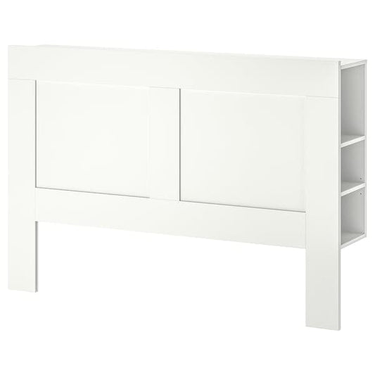 BRIMNES Headboard with container compartment - white 140 cm , 140 cm - best price from Maltashopper.com 20228709