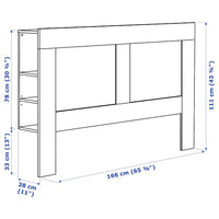 BRIMNES Headboard with container compartment - white 160 cm , 160 cm - best price from Maltashopper.com 80228711