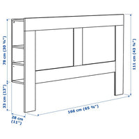 BRIMNES Headboard with container compartment - black 160 cm , 160 cm - best price from Maltashopper.com 90269174