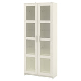 BRIMNES glass-door cabinet, white, 80x190 cm