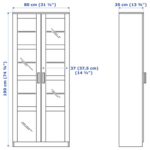 Ikea BRIMNES Showcase - white 80x190 cm , 80x190 cm
