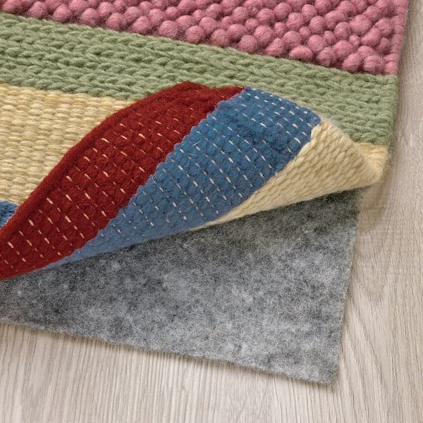 Ikea BRÖNDEN - Rug, low pile, handmade multicolour/red, 200x300 cm