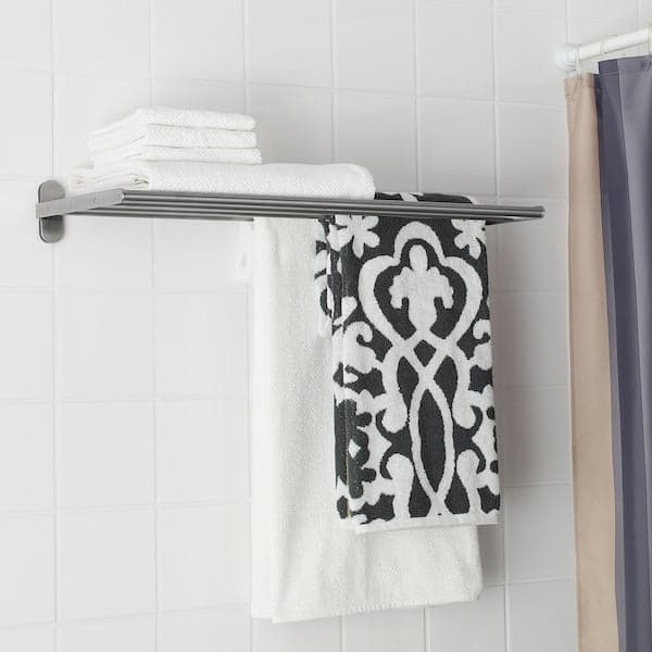 Ikea BROGRUND Shelf with towel rack - stainless steel 67x27 cm , 67x27 cm
