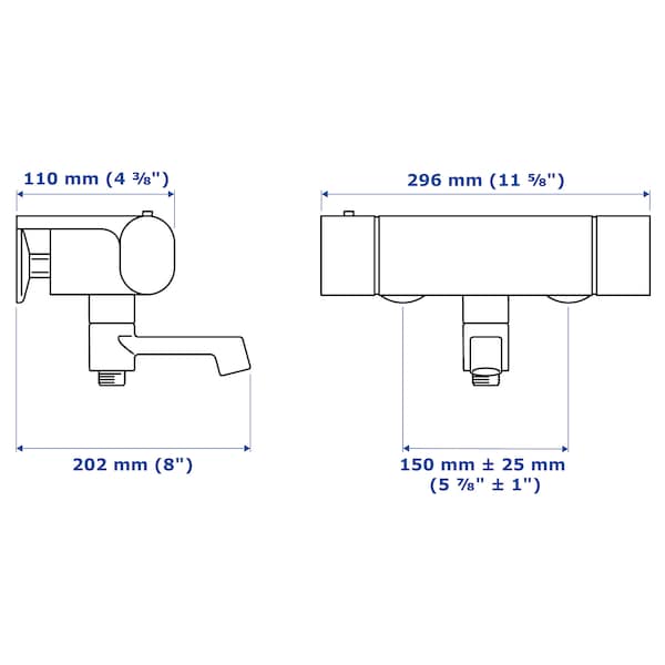 Ikea BROGRUND - Thermostatic bath/shower mixer, chrome-plated , 150 mm