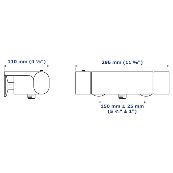 Ikea BROGRUND - Thermostatic shower mixer, chrome-plated , 150 mm