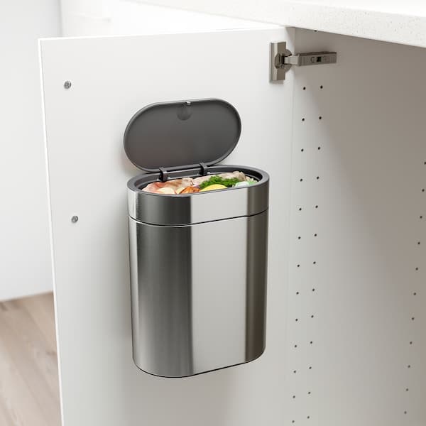 Ikea BROGRUND - Touch top bin, stainless steel, 4 l