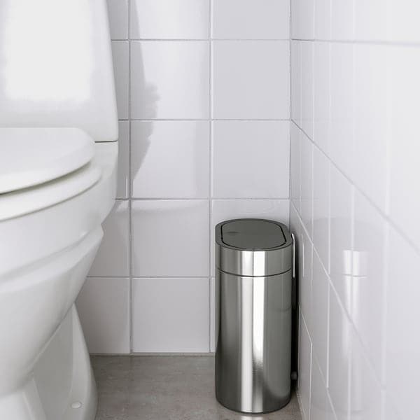 Ikea BROGRUND - Touch top bin, stainless steel, 4 l
