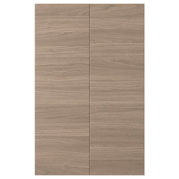 BROKHULT Set 2 doors for angular base cabinet - light gray walnut effect 25x80 cm , 25x80 cm - best price from Maltashopper.com 40206122