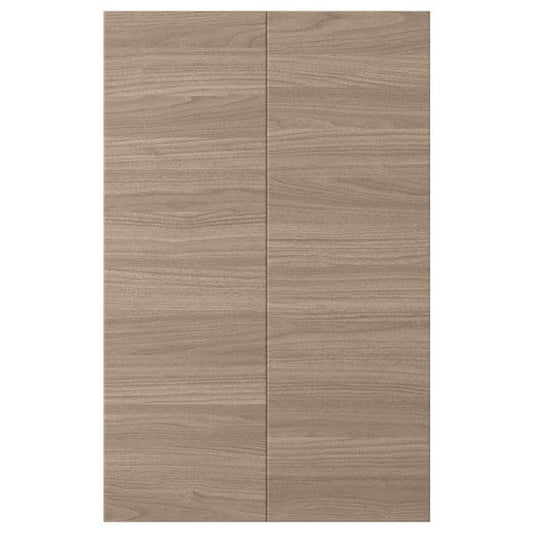 Ikea BROKHULT Set 2 doors for angular base cabinet - light gray walnut effect 25x80 cm , 25x80 cm