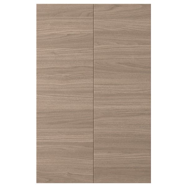 BROKHULT Set 2 doors for angular base cabinet - light gray walnut effect 25x80 cm , 25x80 cm