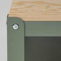 BROR - Work bench, grey-green/pine plywood, 110x55 cm - best price from Maltashopper.com 10547387