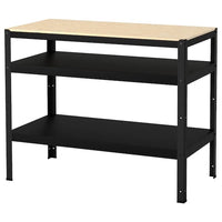 BROR - Work bench, black/pine plywood, 110x55 cm - best price from Maltashopper.com 30333286