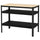 BROR - BROR Work bench, black/pine plywood, 110x55 cm