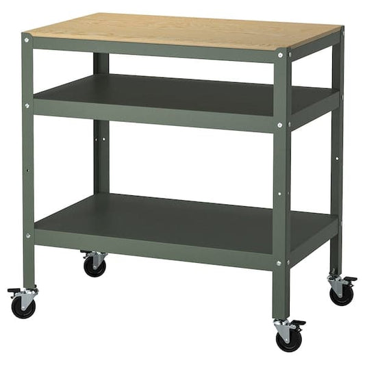 BROR - Trolley, grey-green/pine plywood, 85x55 cm - best price from Maltashopper.com 80547384