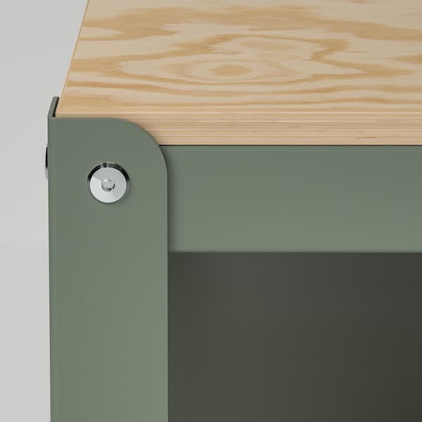 BROR - Trolley, grey-green/pine plywood, 85x55 cm - best price from Maltashopper.com 80547384