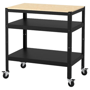 Ikea BROR - Trolley, black/pine plywood, 85x55 cm