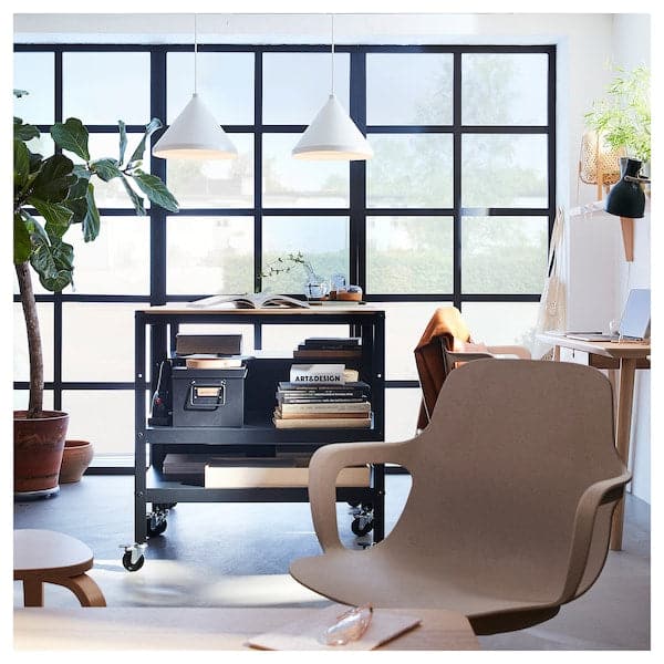 Ikea BROR - Trolley, black/pine plywood, 85x55 cm