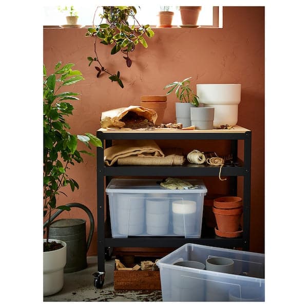 BROR - Trolley, black/pine plywood, 85x55 cm - best price from Maltashopper.com 60333850