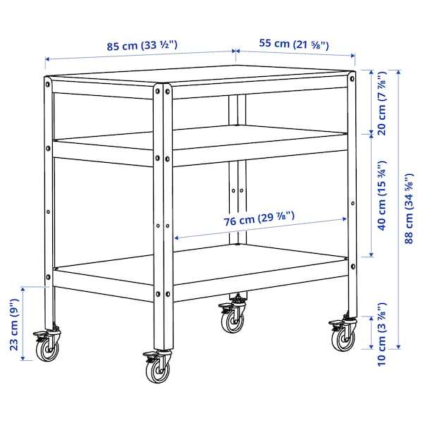Ikea BROR - Storage w shelves/cabinet/trolley, grey-green/pine plywood