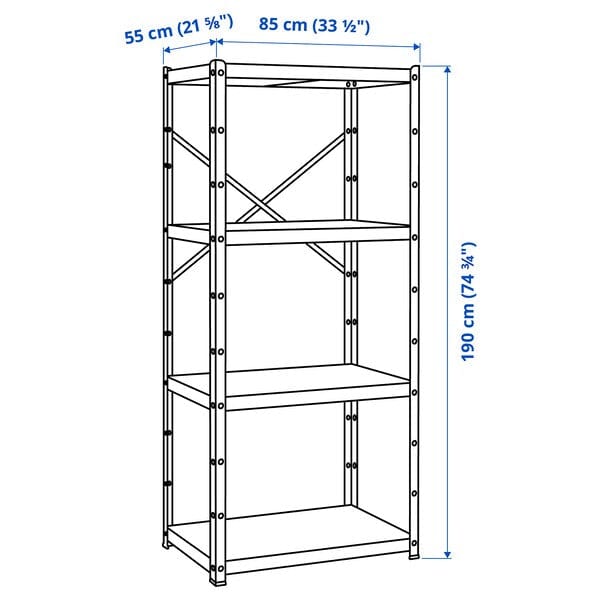 Ikea BROR - Storage w shelves/cabinet/trolley, grey-green/pine plywood