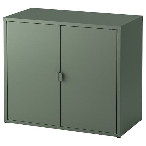 BROR - Cabinet with 2 doors, grey-green, 76x40x66 cm