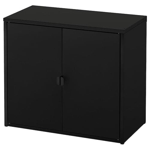 BROR - Cabinet with 2 doors, black , 76x40x66 cm