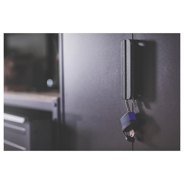 BROR - Cabinet with doors, black, 85x40x191 cm - best price from Maltashopper.com 50494297