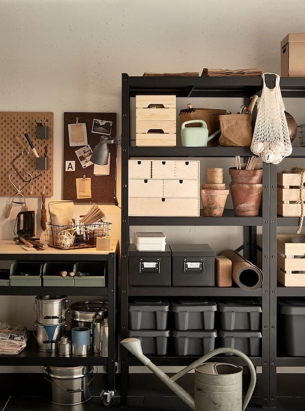 Ikea BROR - Shelf, black, 84x54 cm
