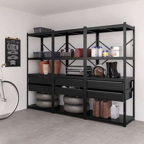 Shelving unit with drawers deals