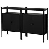 BROR shelving unit with cabinets, black, 170x40x110 cm
