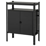 BROR shelving unit with cabinets, black, 85x40x110 cm