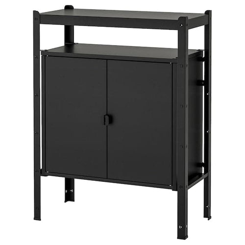 BROR - Shelving unit with cabinets, black , 85x40x110 cm