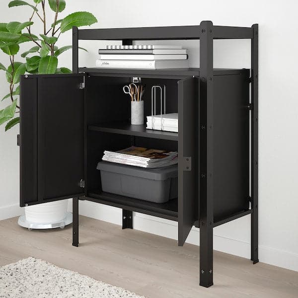 Ikea BROR - Shelving unit with cabinets, black , 85x40x110 cm