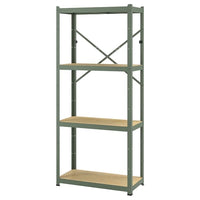 BROR - Shelving unit, grey-green/pine plywood, 85x40x190 cm - best price from Maltashopper.com 49516139