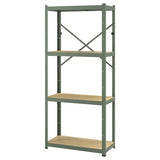 BROR shelving unit, grey-green/pine plywood, 85x40x190 cm