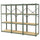 BROR - BROR Shelving unit, grey-green/pine plywood, 254x55x190 cm