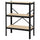 BROR Shelf - black/wood 85x40x110 cm ,