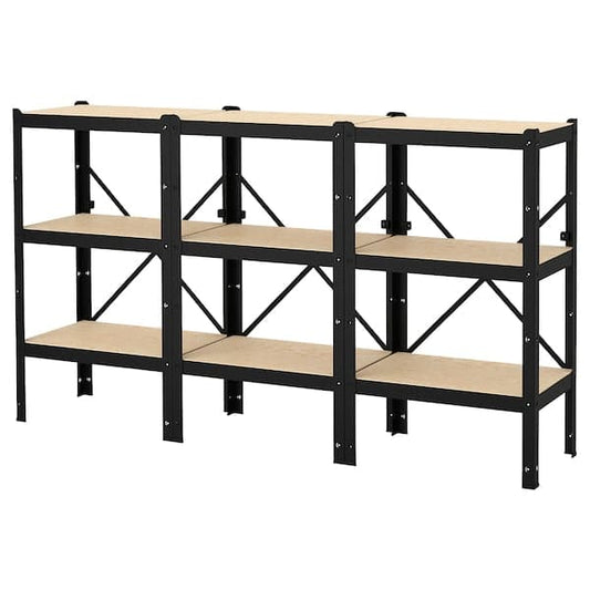 Ikea BROR Shelf - black/wood 194x40x110 cm , 194x40x110 cm