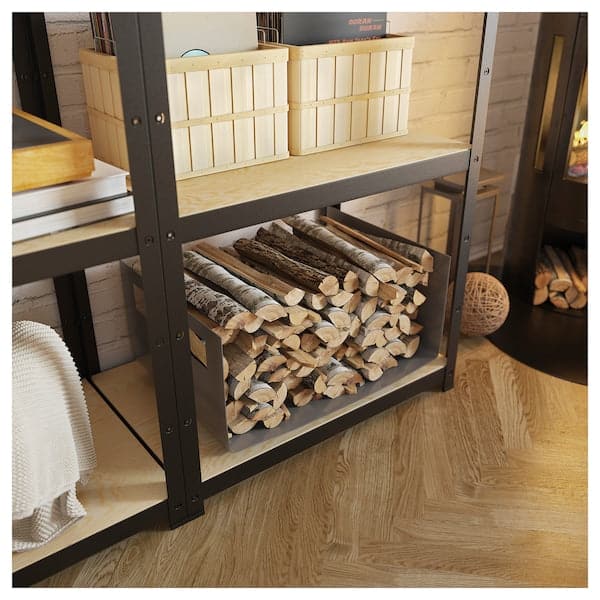 Ikea BROR Shelf - black/wood 254x55x190 cm , 254x55x190 cm